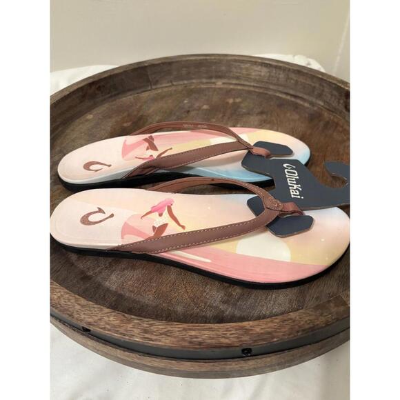 OluKai Shoes - Olukai Women's Brown Strap Print Soul Sandal Size 11 brand new